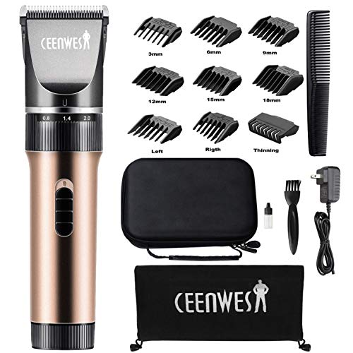 Ceenwes Hair Clippers Cordless Quiet Hair Trimmers Rechargeable Body Hair Removal Machine with 9 Combs&Carrying Bag for Women Father Mother Baby