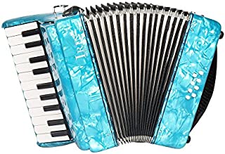 ammoon 22-Key 8 Bass Piano Accordion with Straps Cleaning Cloth Educational Music Instrument for Students Beginners Childern