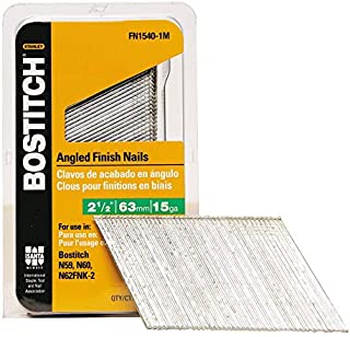 BOSTITCH FN1540 2-1/2-Inch by 15 Gauge by 33 to 35 Degree Angled Finish Nail (3,655 per Box)