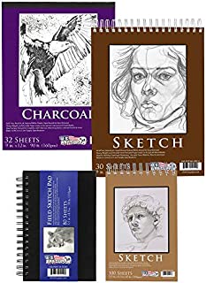 U.S. Art Supply Set of 4 Different Stylesof Sketching and Drawing Paper Pads (242 Sheets Total) - 2 Each 5.5