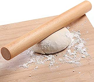 Wooden Rolling Pin for Baking Pizza making, Professional Dough Roller Rolling Pins Wood, 15-3/4-Inch by 1-1/4 Inch, Beech Wood for Baking Pizza, Clay, pasta, Cookies, Roller Pins Baking (Rolling Pin)
