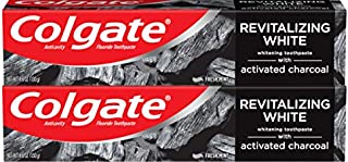 Colgate Activated Charcoal Toothpaste for Whitening Teeth with Fluoride, Natural Mint Flavor, Vegan - 4.6 ounce (2 Pack)