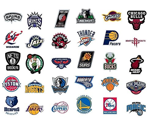 NBA National Basketball Association Team Logo Stickers Set of 30 Teams 4