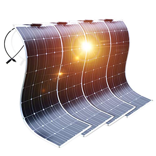 DOKIO Semi-Flexible Solar Panel 4X100W(400W) 12V Lightweight Monocrystalline for Caravan RV Boat Camper