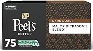 Peets Coffee Major Dickason's Blend K-Cup Coffee Pods for Keurig Brewers, Dark Roast, 75 Pods