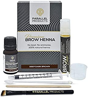 Parallel Products Eyebrow Henna Kit - Henna For Brow Tinting and Coloring (Deep Dark Brown)