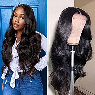 Cirvty Lace Front Wigs Human Hair Wigs for Black Women Brazilian 4x4 Body Wave Lace Closure Wigs Pre-plucked Hairline with Baby Hair 150% Density Natural Color (20 inch)