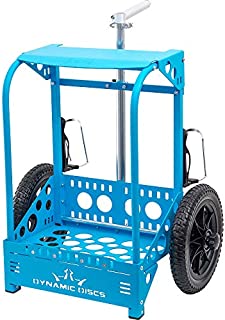 Dynamic Discs Backpack Disc Golf Cart LG by ZÜCA | Sturdy, Patented Frame Doubles as a Portable Disc Golf Seat | Off-Road Disc Golf Caddy (Blue)