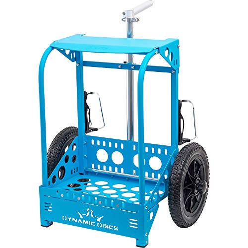 Dynamic Discs Backpack Disc Golf Cart LG by ZÜCA | Sturdy, Patented Frame Doubles as a Portable Disc Golf Seat | Off-Road Disc Golf Caddy (Blue)