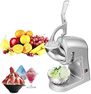 ZOKOP BY-300HD 120V 350W Commercial Removable Dual Blades Electric Ice Crusher Silver, Frozen Drink Maker, Mixer and Ice Crusher Machine for Margaritas, Daiquiris, Shaved Ice Treats