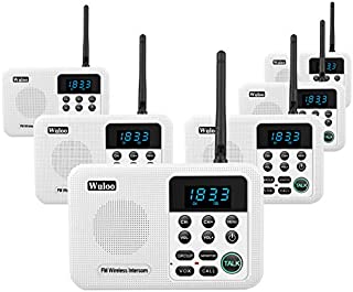 Wuloo Intercoms Wireless for Home 1 Mile Range 22 Channel 100 Digital Code Display Screen, Wireless Intercom System for Home House Business Office, Room to Room Intercom Communication (6 Packs, White)