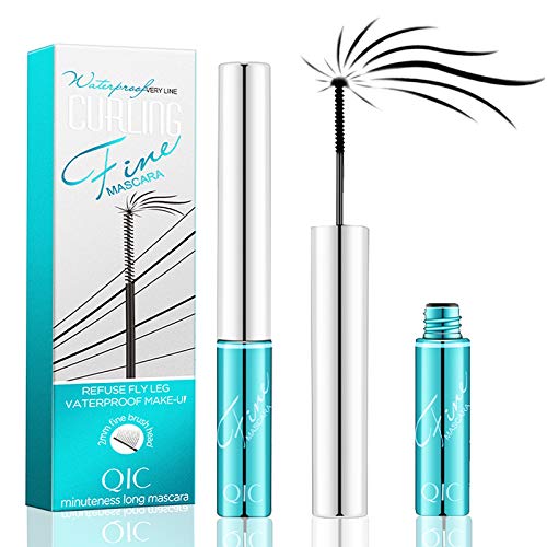 2PCS Skinny Mascara, Ultra Fine Black Mascara,Catching tiny eyelashes,No clumping(2.5mm Diameter)