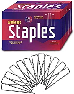 Ashman Garden Landscape Staples Stakes Pins SOD Staples for Weed Barrier Fabric, Ground Cover, Garden Hose, Lawn Drippers, Drip Irrigation Tubing, 200 Count Heavy Duty & Anti Rust