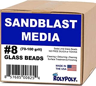 Sandblasting Media Glass Beads #8 (10 LBS) 70-80 Grit for Sandblaster Abrasive, Blasting Gun, Cabinet