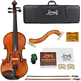 Forzati FZV600 4/4 Full Size Violin Set, Superior Handcrafted Violins, Adult Violin, Hand-Varnished, Bows, String Set, Ebony, Case, Shoulder Rest, for Beginners, Intermediate to Advanced players