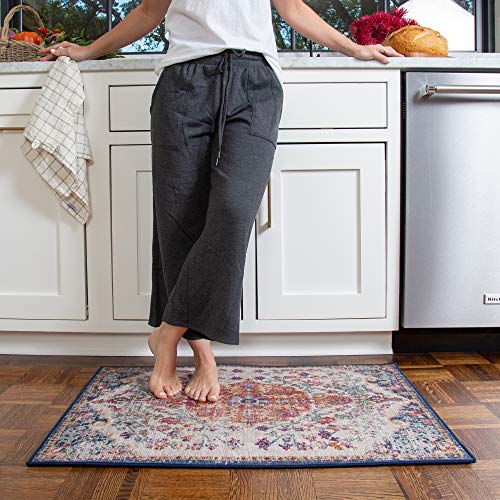 GelPro Nevermove Artisan Accent Machine-Washable, 24x34, Taryn Wildberry (Rug + Comfort Mat)