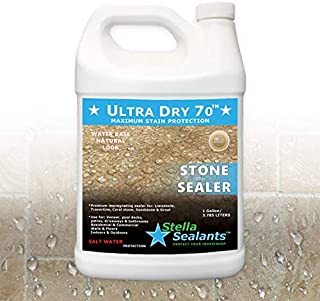 Ultra Dry 70 - Stone Sealer for Travertine Limestone Marble and Granite - Natural Look (Gallon)