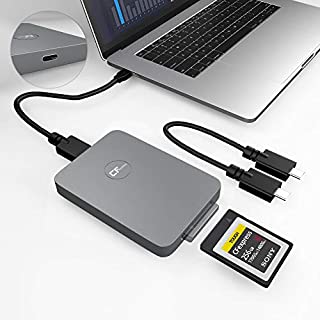 CFexpress Card Reader Type B USB 3.1 Gen 2 10Gbps CFexpress Reader Portable Aluminum CFexpress Memory Card Adapter Thunderbolt 3 Port Connection Support Android/Windows/Mac OS/Linux