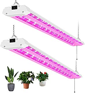 AntLux 4ft LED Grow Lights 50W Full Spectrum Integrated Growing Lamp Fixtures for Greenhouse Hydroponic Indoor Plant Seedling Veg and Flower, Plug in, ON/Off Pull Chain Included, 2 Pack