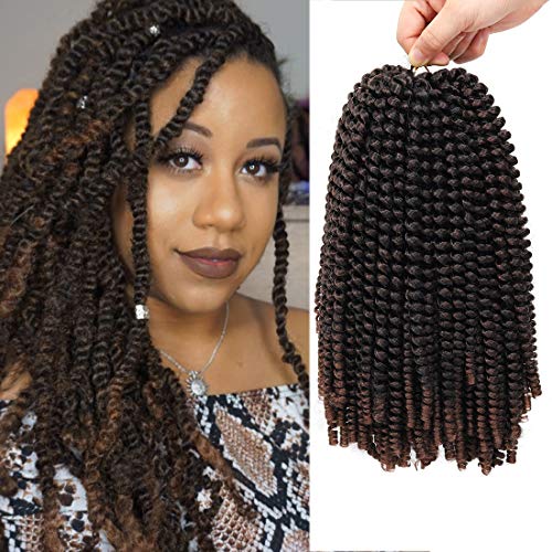 12 inch Spring Twist Crochet Braids Hair for Butterfly Locs Bomb Twist Crochet Hair Beyond Beauty Ombre Colors Synthetic Fluffy Hair Extension 3 Packs (12 Inch, M1B 30)