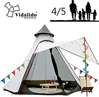 12'x10'x8'Dome Camping Tent 5-6 Person 4 Season Double Layers Waterproof Anti-UV Windproof Tents Family Outdoor Camping Tent(White)