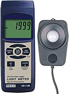 REED Instruments SD-1128 SD Series Light Meter, Datalogger, 100,000 Lux / 10,000 Foot Candles (Fc), w/ Temperature