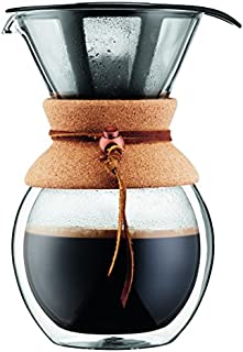 BODUM Pour Over Coffee Maker Grip, 8 Cup, 34 Ounce, Double Wall Cork