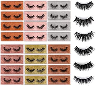 Faux Mink Eyelashes 24 Pairs 6 Styles Lashes Pack Natural Look Fluffy Wispy Long False Lashes Dramatic Makeup Soft Handmade Reusable Portable Boxes Fake lashes