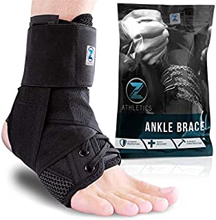 Zenith Ankle Brace, Lace Up Adjustable Support  for Running, Basketball, Injury Recovery, Sprain! Ankle Wrap for Men, Women, and Children