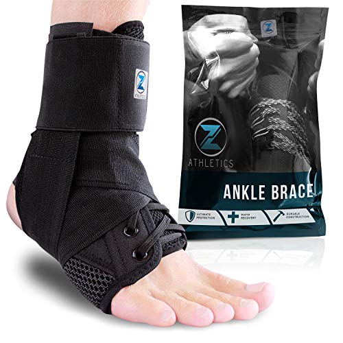 Zenith Ankle Brace, Lace Up Adjustable Support  for Running, Basketball, Injury Recovery, Sprain! Ankle Wrap for Men, Women, and Children