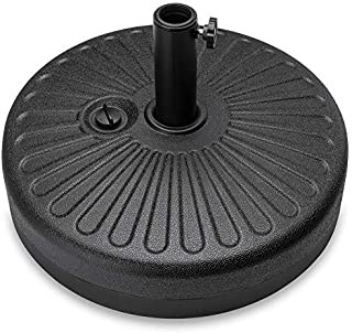 Best Choice Products Fillable Umbrella Base Stand Round Plastic Patio Umbrella Pole Holder for Outdoor, Lawn, Garden, 50lbs Weight Capacity - Black