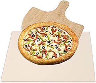 DR.DUDU 15 x 12 Inch Pizza Stone Heavy Duty Ceramic Baking Stone for use in Oven & Gril - Thermal Shock Resistant, Ideal for Baking Pizza, Bread, Cookies, Rectangular Cooking Stone 15x12 Inch