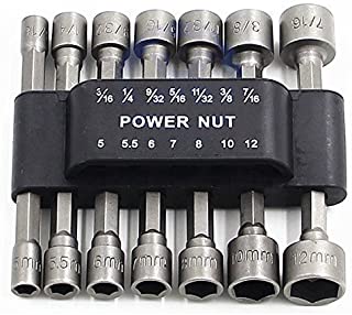 PANOVO (14pcs Power Nuts Driver Drill Bit Tools Set Metric Socket Wrench Screw 1/4'' Driver Hex Keys