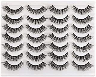 Newcally Lashes False Eyelashes Cat Eyes Wispy Natural Faux Mink Lashes 14 Pairs Pack Light Volume Short Fake Eye Lashes Multipack