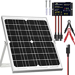 SOLPERK Solar Panel Kit 20W 12V, Solar Battery Trickle Charger Maintainer + Upgrade Waterproof Controller + Adjustable Mount Bracket for Boat Car RV Motorcycle Marine Automotive