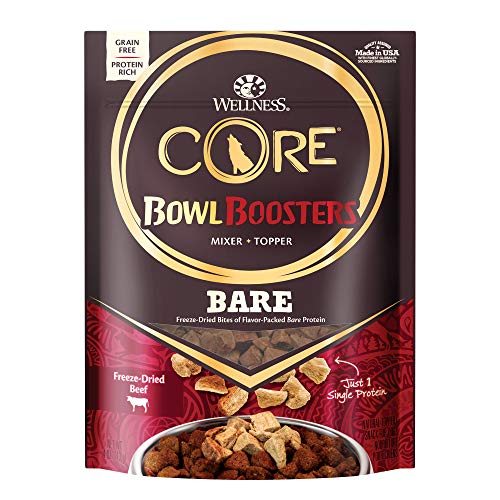 Wellness Core Natural Grain Free Bowl Boosters Pure Dog Food Mixer Or Topper, Freeze Dried Beef, 4-Ounce Bag