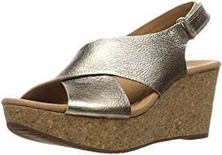 Clarks Women's Annadel Eirwyn Wedge Sandal, Gold/Metallic, 9.5 M US