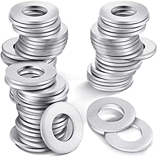 100 Pieces Stainless Steel Flat Washer, Round Metal Gasket, Stamping Blanks, Screw Fastener Kit, Standard Hardware Tools for Washing Machine Hole