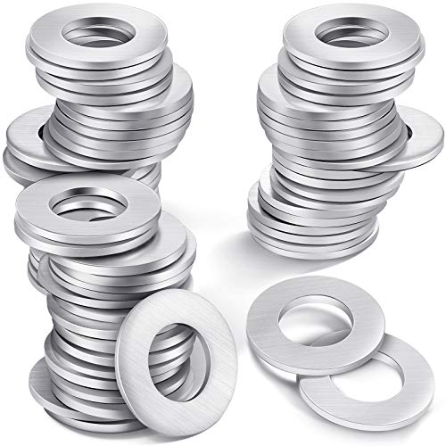 100 Pieces Stainless Steel Flat Washer, Round Metal Gasket, Stamping Blanks, Screw Fastener Kit, Standard Hardware Tools for Washing Machine Hole