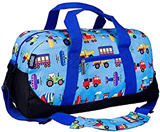 Wildkin Kids Overnighter Duffel Bags for Boys & Girls, Measures 18 x 9 x 9 Inches Duffel Bag for Kids, Carry-On Size & Ideal for School Practice or Overnight Travel, BPA-free (Trains, Planes & Trucks)