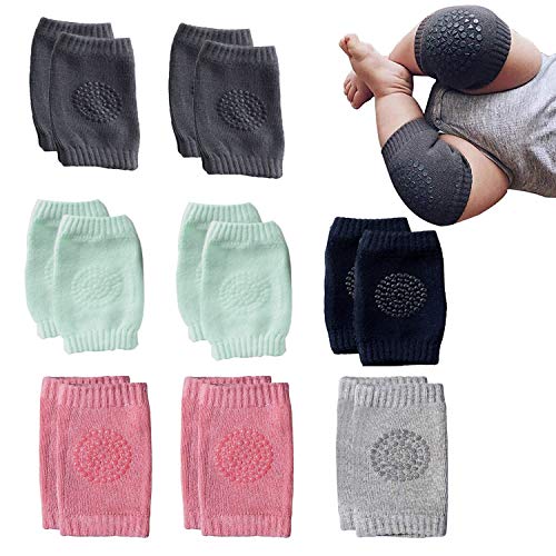 NEPAK 8 Pairs Baby Knee Pads For Crawling and safety Walking Anti Slip,Unisex Baby Toddlers Kneepads,Learn to Socks Children Short Kneepads