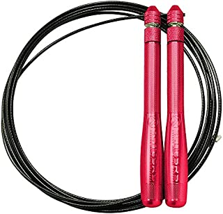 EliteSRS Bullet COMP® Jump Rope - Advanced Double Under Speed Rope - Go Faster & Jump More Efficiently (Red Handle/Black Cable)