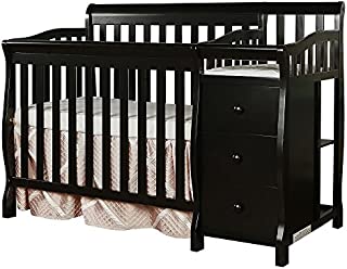 Dream On Me Jayden 4-in-1 Mini Convertible Crib And Changer in Black, Greenguard Gold Certified