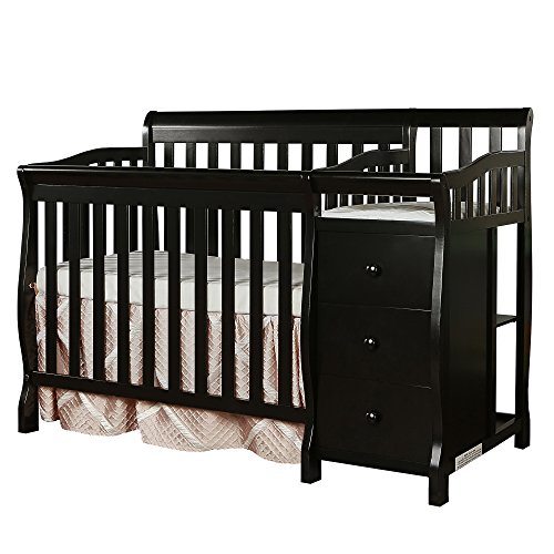 Dream On Me Jayden 4-in-1 Mini Convertible Crib And Changer in Black, Greenguard Gold Certified