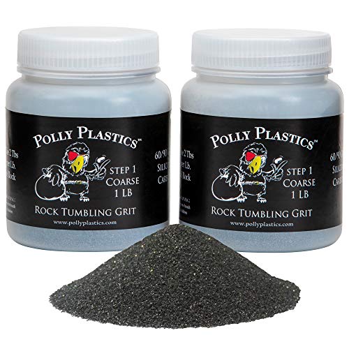 Polly Plastics Rock Tumbler Media Grit Refill, 2 lb Coarse 60/90 Silicon Carbide Grit, Stage 1 for Tumbling Stones (2 Pack)