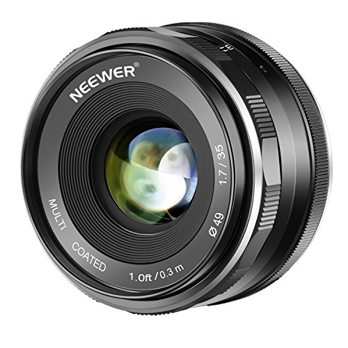 Neewer 35mm F/1.7 APS-C Prime Manual Focus Lens Compatible with Canon EF-M EOS-M Mount Mirrorless Cameras EOS M M2 M3 M5 M6 M10 M50 M100 etc