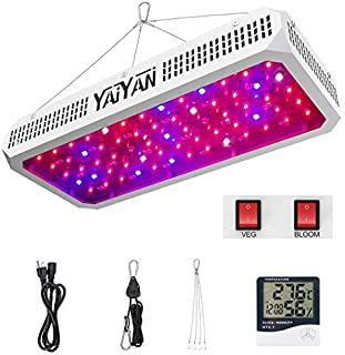 YAIYAN LED Grow Lights for Indoor Plants Full Spectrum Double Switch with Daisy Chain Function, 650W Grow Lamp for Hydroponics Greenhouse and Grow Tent (65pcs Double-chip 10W LED) Actual Power 130Watt