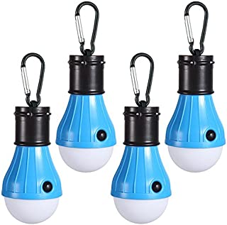 LED Camping Lights [4 Pack] Doukey Portable LED Tent Lanterns 4 Modes for Backpacking Camping Hiking Fishing Emergency Light Battery Powered Lamp for Outdoor and Indoor (Blue)