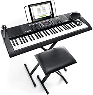 Alesis Melody 61 MKII | 61 Key Portable Keyboard with Built In Speakers, Headphones, Microphone, Piano Stand, Music Rest and Stool