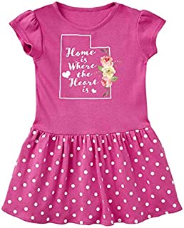 inktastic Utah Home is Infant Dress 18 Months Raspberry with Polka Dots 39114